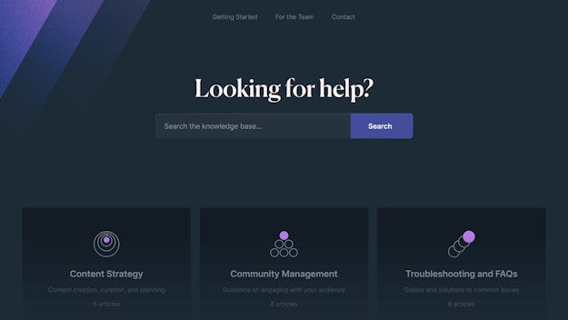 Self Service Knowledge Base 