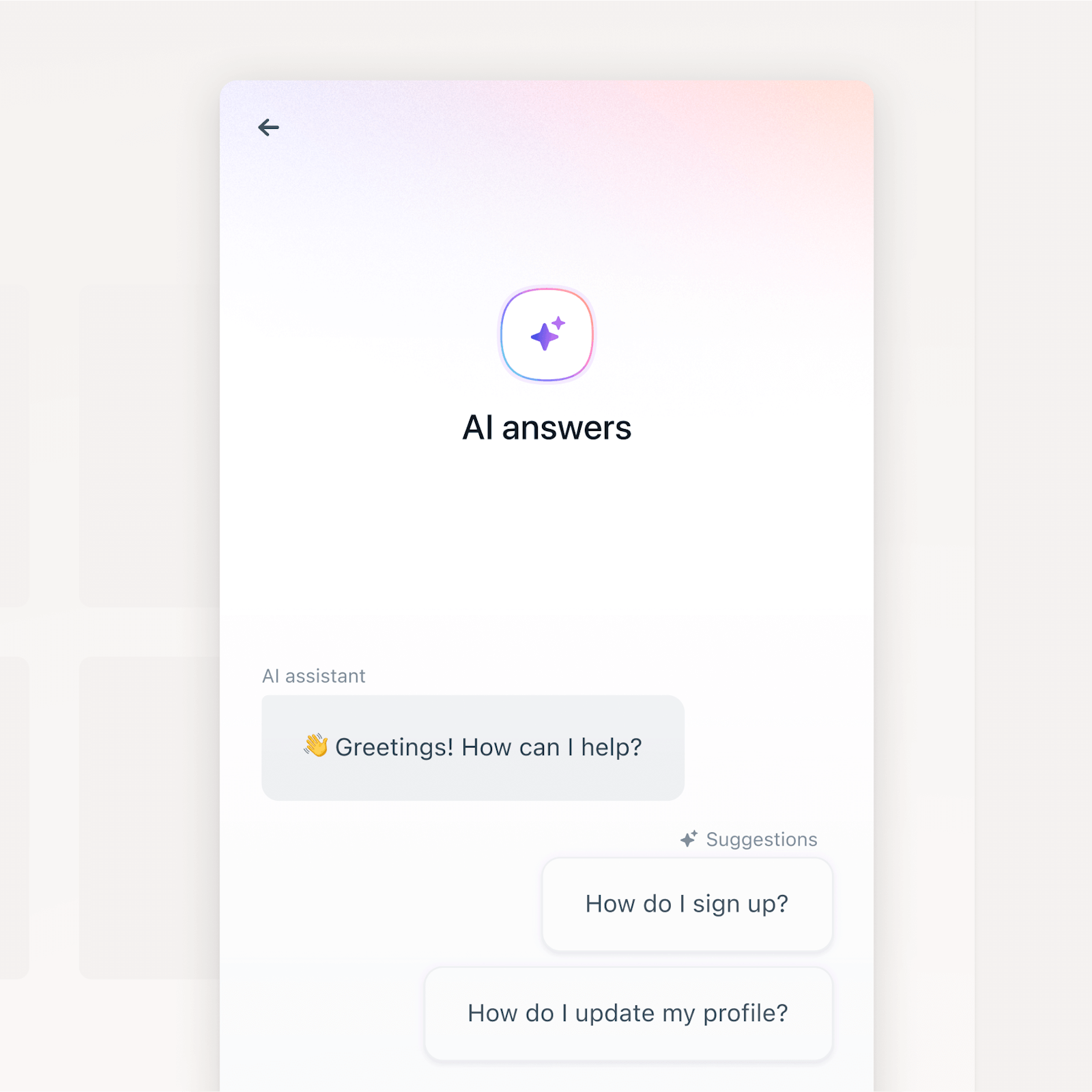 AI Feature Page - AI answers